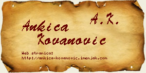 Ankica Kovanović vizit kartica